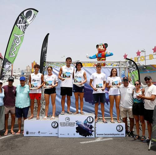 Exhibición del C.D. Nadamás Santa Rosa en la Travesía La Tiñosa: Podio completo de la General en la 1ª etapa de la Copa de Lanzarote